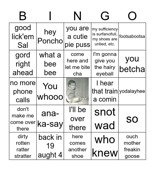 BOBisms Bingo Card