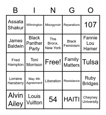 ABL Black Leaders Bingo Card
