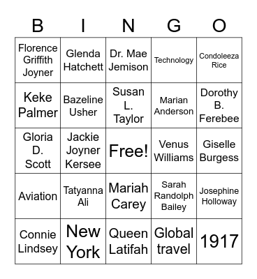 Black History BINGO Card