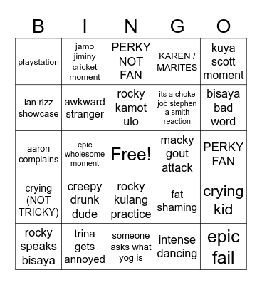 TRICKY 2023 Bingo Card