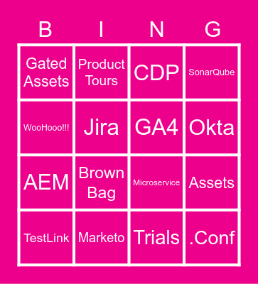 Growth Engineering Happy Hour Bingo Card
