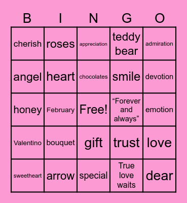 Love Bingo Card