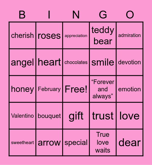 Love Bingo Card