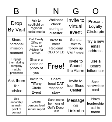 Touchpoint Bingo Card