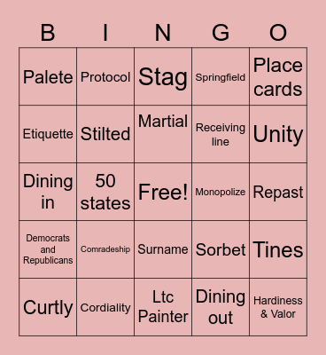 Key Terms Bingo Card