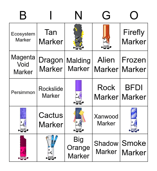 Find the Markers Bingo Card