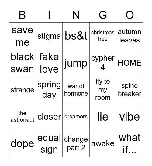 @justniza_ Bingo Card