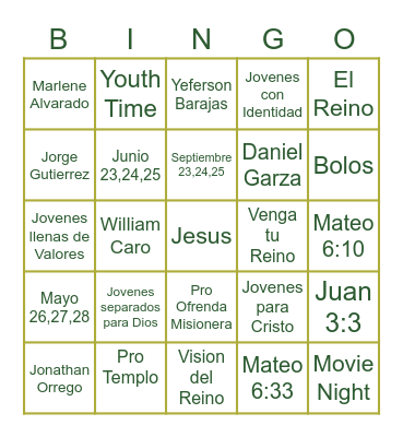 THE KINGDOM Bingo Card
