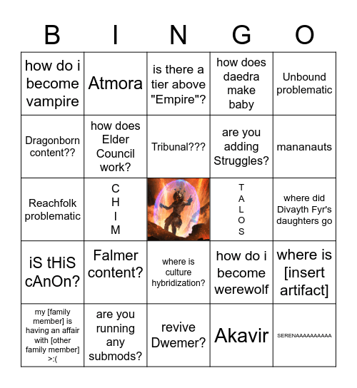Elder Kings Discord Bingo Card