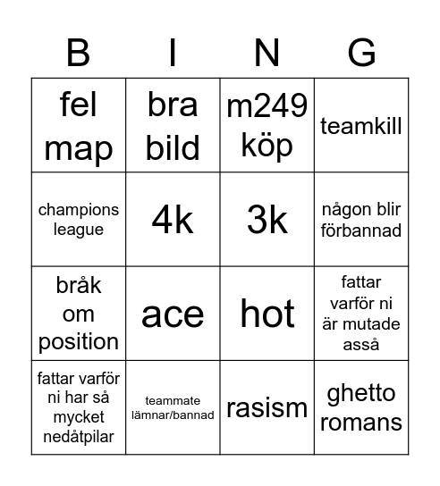 esportal Bingo Card