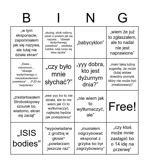 Krystianity Bingo Card