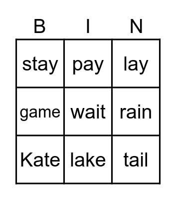 Phonics Bingo! Bingo Card