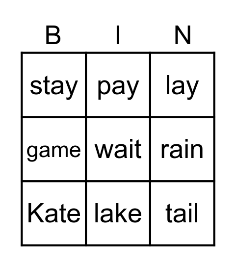 Phonics Bingo! Bingo Card