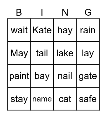 Phonics Bingo! Bingo Card