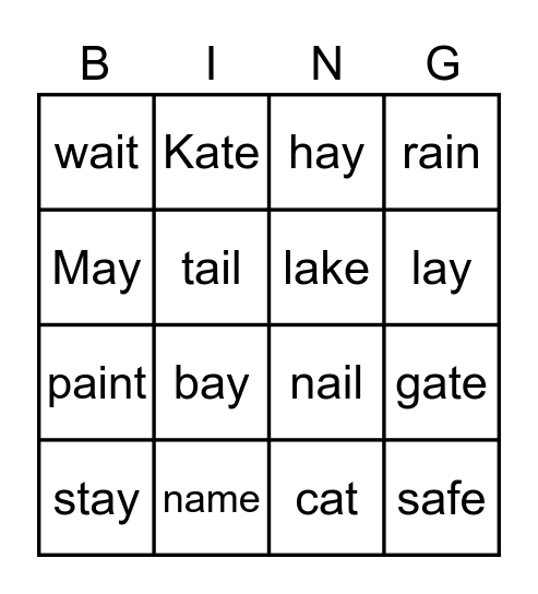 Phonics Bingo! Bingo Card