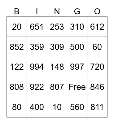 Valentine's BINGO! Bingo Card