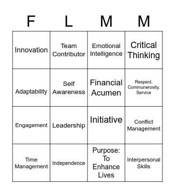 Culture Contribution Bingo Card