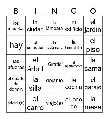 La Casa Bingo Card