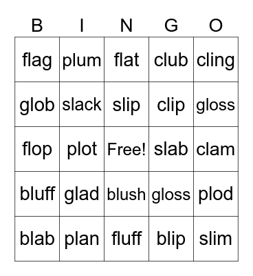 l Blends Bingo Card