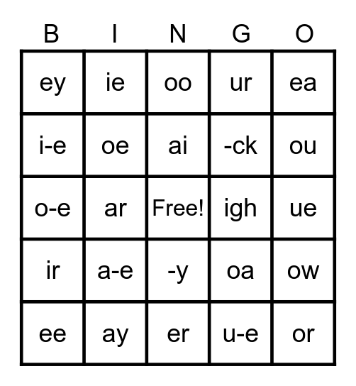 OG Bingo Card