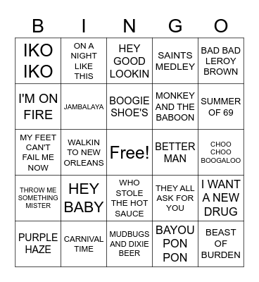 MARDI GRAS PARTY Bingo Card