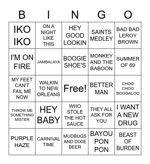 MARDI GRAS PARTY Bingo Card