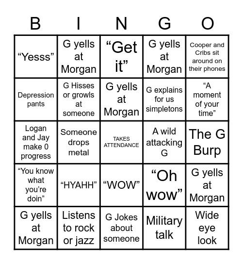 MrG/Welding Bingo Card