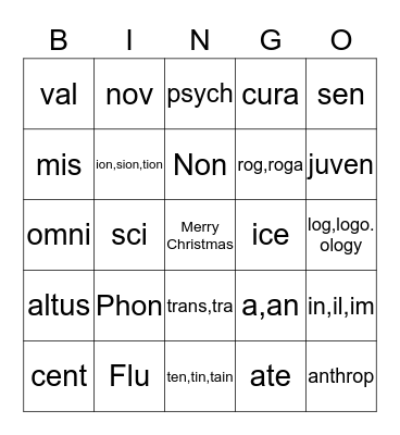 Christmas Bingo Card