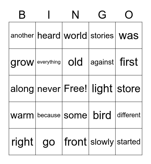 Dr. Seuss Bingo Card