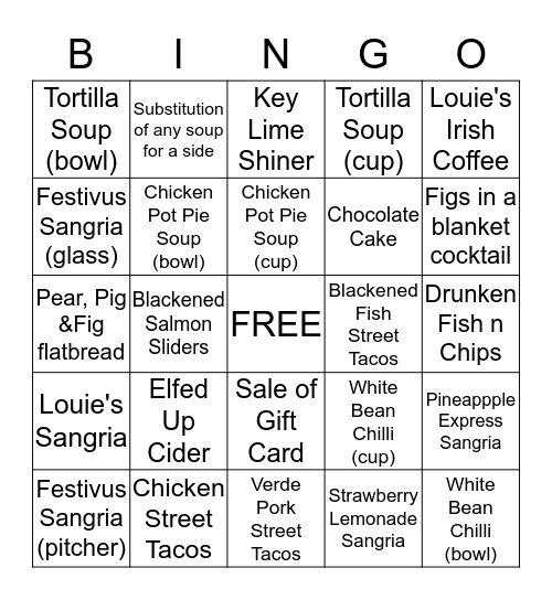 New Item Sales Bingo  Bingo Card