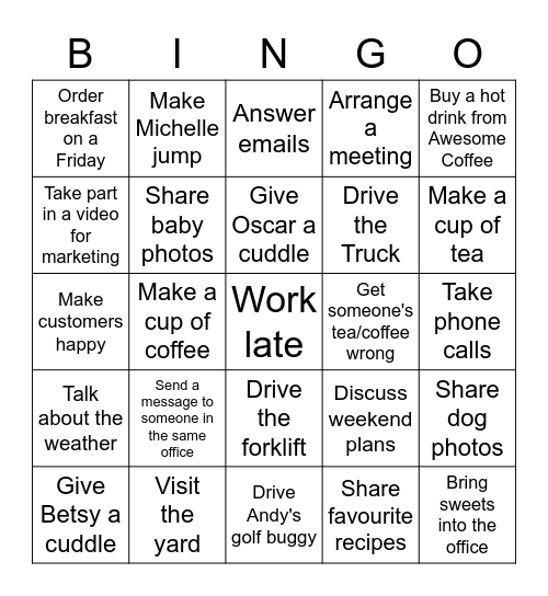 Cotterill Civils Bingo! Bingo Card