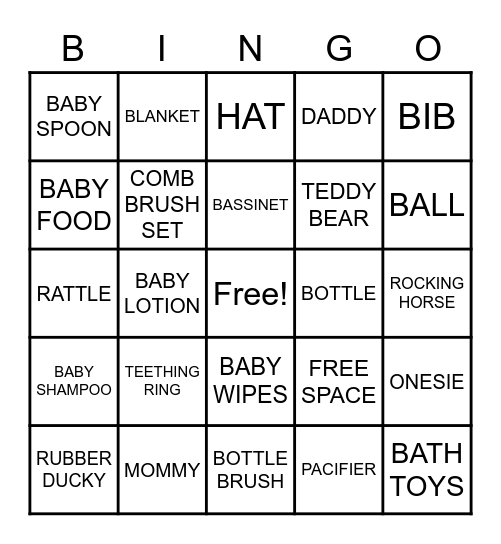 BABY BINGO Card