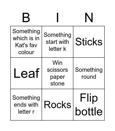 Kat's Bingo Card