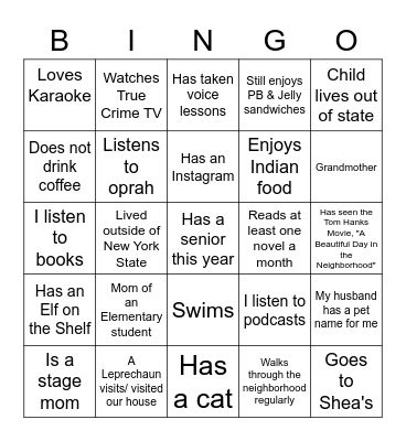 Know your Neighbors-3 Bingo Card