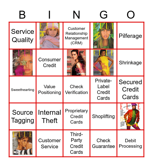 Service, Safety, and Security Bingo Card