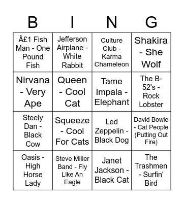 BINGO BEATS Bingo Card