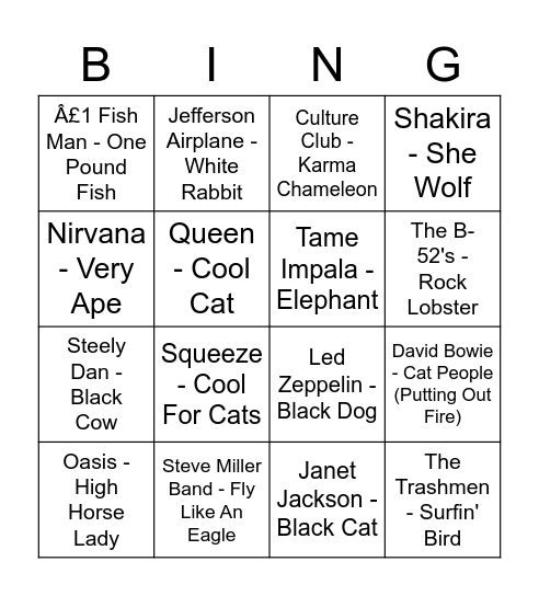 BINGO BEATS Bingo Card