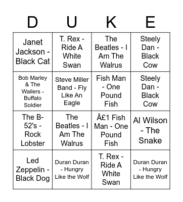 BINGO BEATS Bingo Card