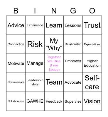 Leadership Buzzwords Bingo Card