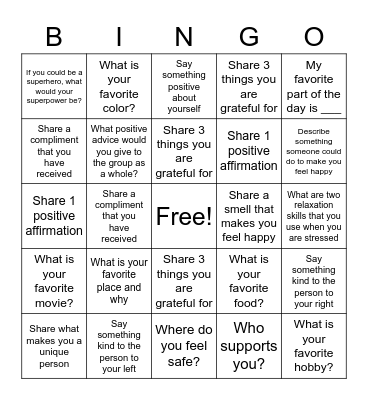 MINDFUL MOONBEARS Bingo Card