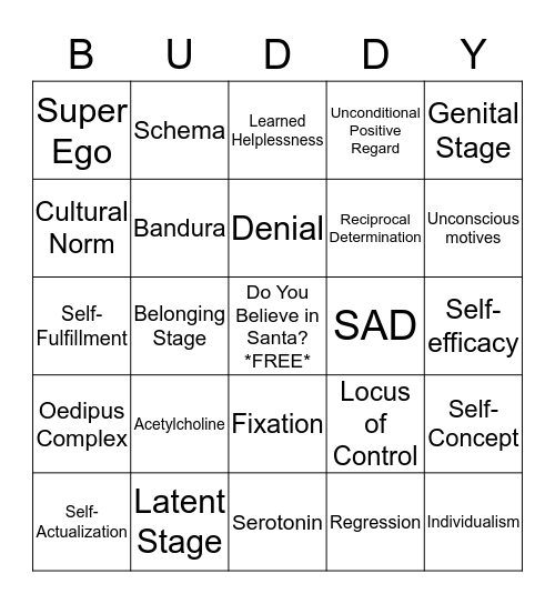 Have YourELF a Happy Holidays!  Bingo Card