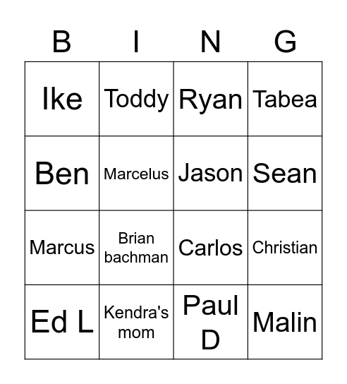 Ike 01 Bingo Card