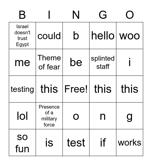 Isaiah 36-39 Bingo Card