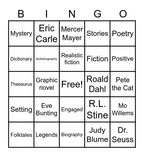 Nevada Reading Week Bingo Card