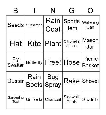 Spring Bingo Card