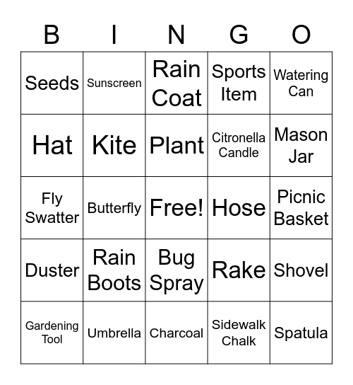 Spring Bingo Card