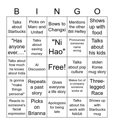 Billy Hef's MIS Bingo Card