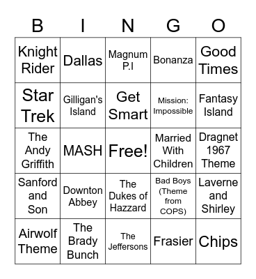 TV 4 Bingo Card