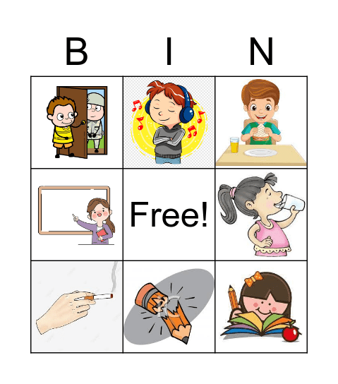 verbos regulares Bingo Card