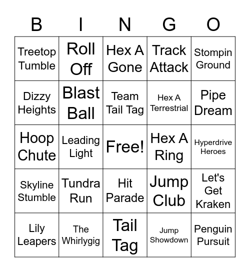 Fall Guys Map Bingo Card